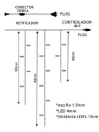Cascata de LED 400 Leds