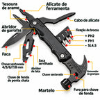 Martelo Portátil Multifuncional Garra Ao Ar Livre Camping Adventure Survival Kit Com Bolsa de Nylon.