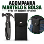 Martelo Portátil Multifuncional Garra Ao Ar Livre Camping Adventure Survival Kit Com Bolsa de Nylon.