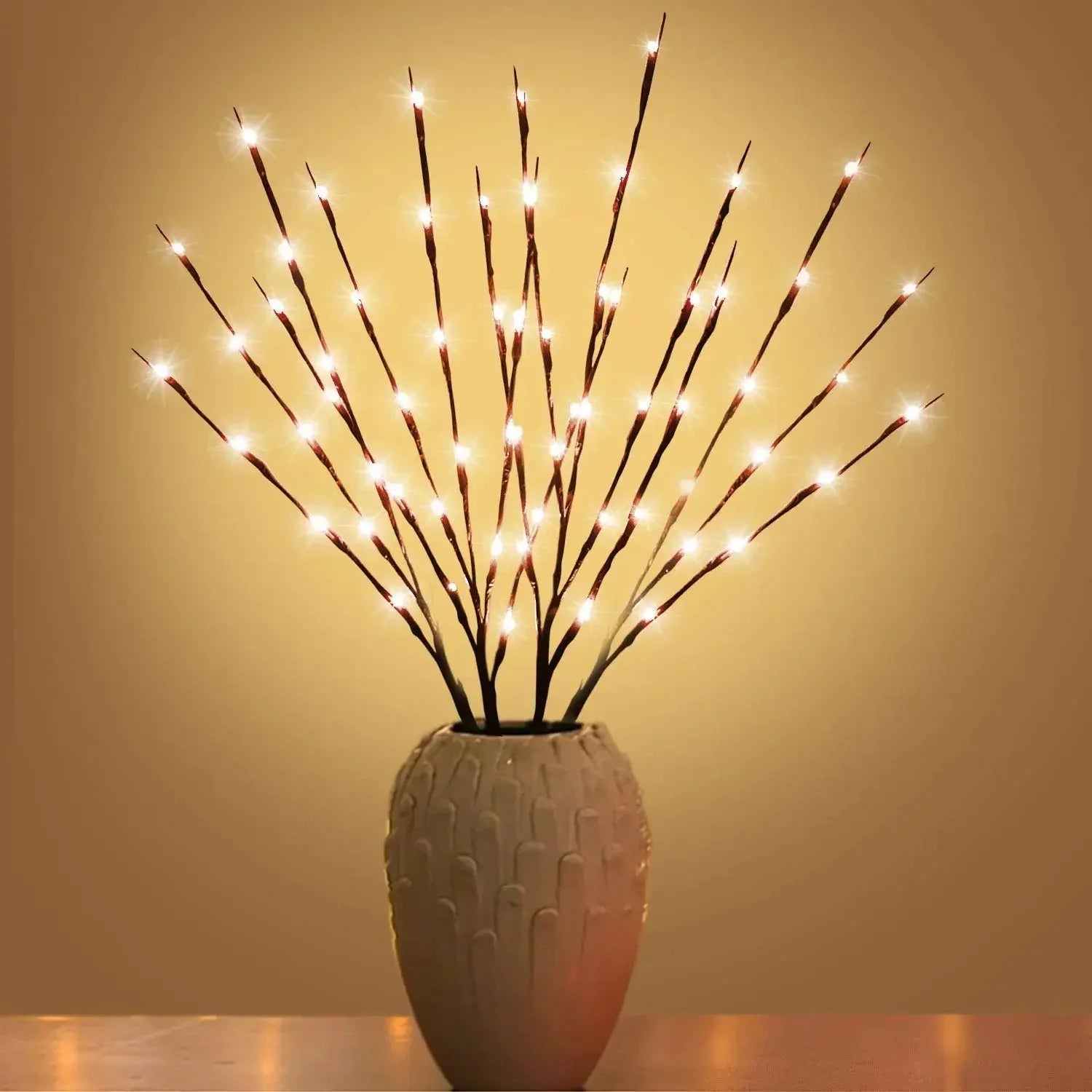 Ramos de Salgueiro com LED – Iluminação Natural e Sofisticada