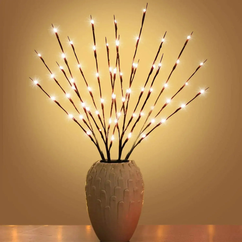 Ramos de Salgueiro com LED – Iluminação Natural e Sofisticada