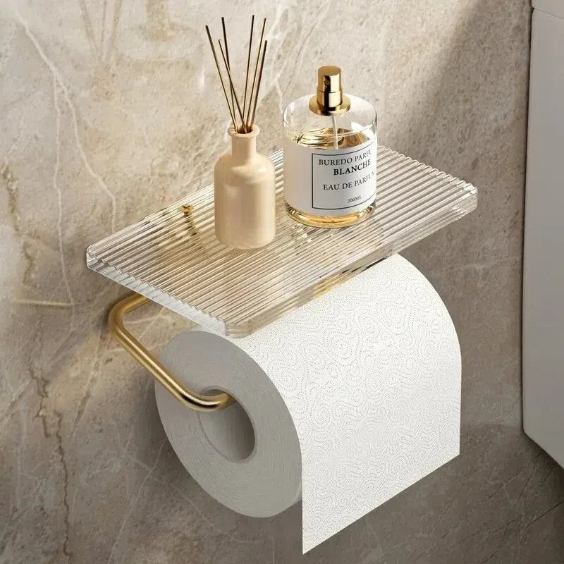 Suporte para Papel Higiênico - Sofisticação em Ouro e Prata