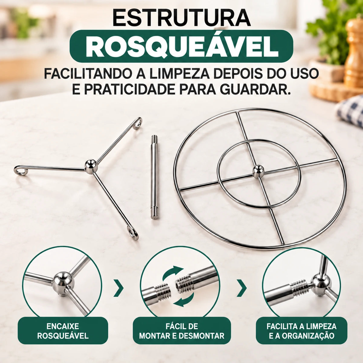 Kit Espetos Air Fryer com Suporte - BLACK FRIDAY
