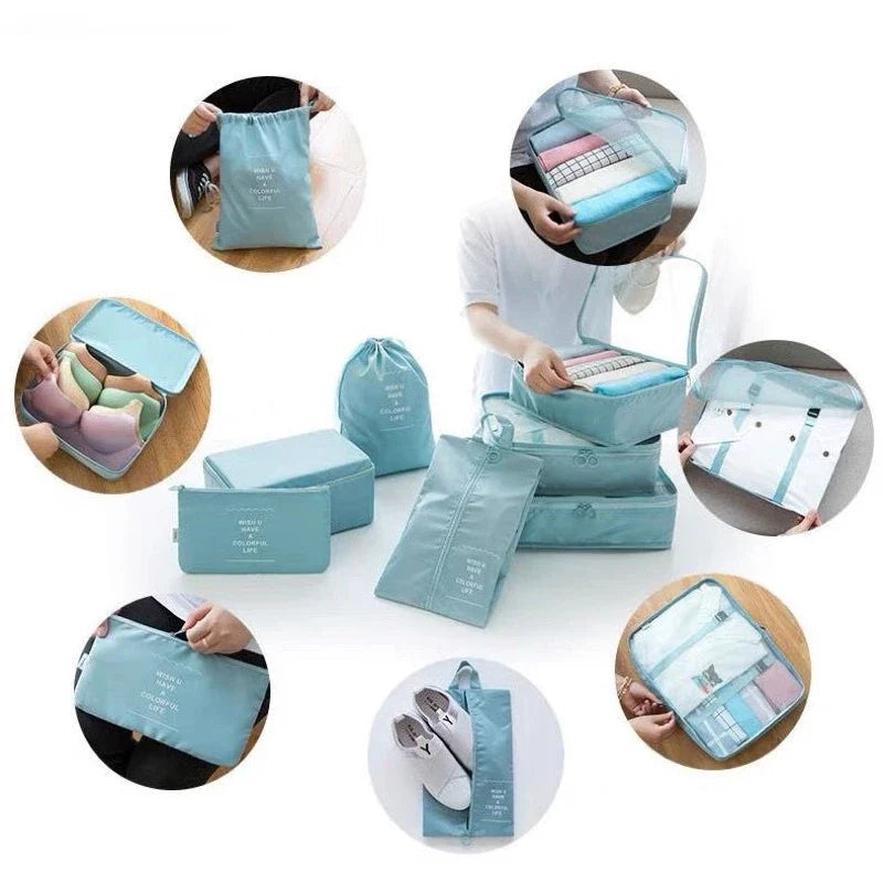 Kit 7 Bolsas Organizadoras para Mala de Viagem