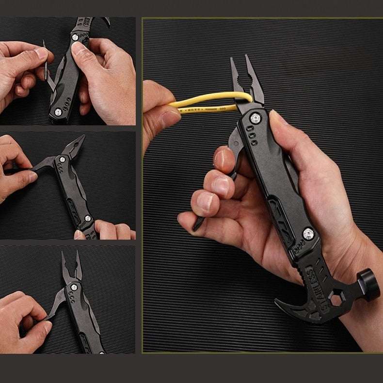 Martelo Portátil Multifuncional Garra Ao Ar Livre Camping Adventure Survival Kit Com Bolsa de Nylon.